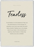 Fearless Word of Intention Framed print 70x100 cm / 28x40″ White frame Linen paper