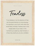 Fearless Word of Intention Framed print 13x18 cm / 5x7″ Wood frame Linen paper