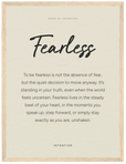 Fearless Word of Intention Framed print 30x40 cm / 12x16″ Wood frame Linen paper