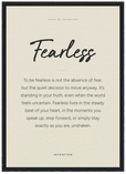 Fearless Word of Intention Framed print A3 (29.7 x 42 cm) Black frame Linen paper