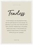 Fearless Word of Intention Framed print A3 (29.7 x 42 cm) White frame Linen paper