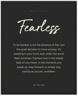 Fearless Word of Intention Framed print 40x50 cm / 16x20″ Black frame Carbon paper
