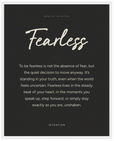Fearless Word of Intention Framed print 40x50 cm / 16x20″ White frame Carbon paper