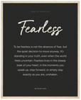 Fearless Word of Intention Framed print 40x50 cm / 16x20″ Wood frame Carbon paper