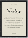 Fearless Word of Intention Framed print A2 (42 x 59.4 cm) Black frame Linen paper