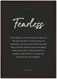 Fearless Word of Intention Framed print A2 (42 x 59.4 cm) Dark wood frame Carbon paper