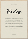 Fearless Word of Intention Framed print A2 (42 x 59.4 cm) Wood frame Linen paper