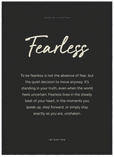Fearless Word of Intention Framed print 50x70 cm / 20x28″ Black frame Carbon paper