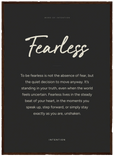 Fearless Word of Intention Framed print 50x70 cm / 20x28″ Dark wood frame Carbon paper