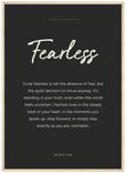 Fearless Word of Intention Framed print 50x70 cm / 20x28″ Wood frame Carbon paper