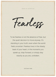Fearless Word of Intention Framed print 50x70 cm / 20x28″ Wood frame Linen paper