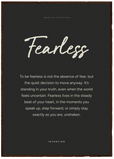 Fearless Word of Intention Framed print A1 (59.4 x 84.1 cm) Dark wood frame Carbon paper