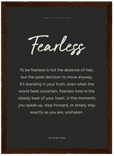 Fearless Word of Intention Framed print 70x100 cm / 28x40″ Dark wood frame Carbon paper