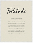 Fortitude Word of Intention Framed print 60x80 cm / 24x32″ White frame Linen paper