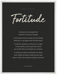 Fortitude Word of Intention Framed print 60x80 cm / 24x32″ White frame Carbon paper