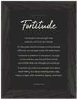 Fortitude Word of Intention Framed print 13x18 cm / 5x7″ Black frame Carbon paper