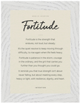 Fortitude Word of Intention Framed print 13x18 cm / 5x7″ White frame Linen paper