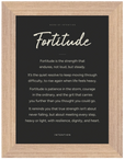 Fortitude Word of Intention Framed print 13x18 cm / 5x7″ Wood frame Carbon paper