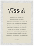Fortitude Word of Intention Framed print 21x29.7 cm / 8x12" White frame Linen paper