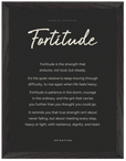 Fortitude Word of Intention Framed print 30x40 cm / 12x16″ Black frame Carbon paper