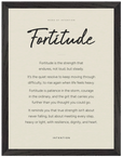 Fortitude Word of Intention Framed print 30x40 cm / 12x16″ Black frame Linen paper