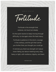 Fortitude Word of Intention Framed print A2 (42 x 59.4 cm) White frame Carbon paper