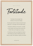 Fortitude Word of Intention Framed print A2 (42 x 59.4 cm) Wood frame Linen paper