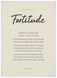 Fortitude Word of Intention Framed print 50x70 cm / 20x28″ White frame Linen paper
