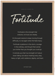 Fortitude Word of Intention Framed print 50x70 cm / 20x28″ Wood frame Carbon paper