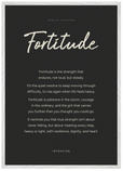 Fortitude Word of Intention Framed print A1 (59.4 x 84.1 cm) White frame Carbon paper