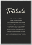 Fortitude Word of Intention Framed print 70x100 cm / 28x40″ White frame Carbon paper