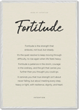 Fortitude Word of Intention Framed print 70x100 cm / 28x40″ White frame Linen paper