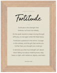 Fortitude Word of Intention Framed print 70x100 cm / 28x40″ Wood frame Linen paper