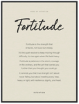 Fortitude Word of Intention Framed print 60x80 cm / 24x32″ Black frame Linen paper