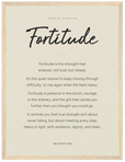 Fortitude Word of Intention Framed print 30x40 cm / 12x16″ Wood frame Linen paper