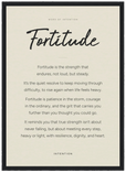 Fortitude Word of Intention Framed print A3 (29.7 x 42 cm) Black frame Linen paper