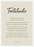 Fortitude Word of Intention Framed print A3 (29.7 x 42 cm) White frame Linen paper