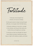 Fortitude Word of Intention Framed print A3 (29.7 x 42 cm) Wood frame Linen paper