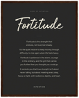 Fortitude Word of Intention Framed print 40x50 cm / 16x20″ Dark wood frame Carbon paper