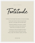 Fortitude Word of Intention Framed print 40x50 cm / 16x20″ White frame Linen paper