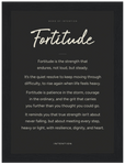 Fortitude Word of Intention Framed print A2 (42 x 59.4 cm) Black frame Carbon paper