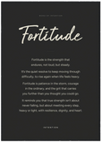 Fortitude Word of Intention Framed print A1 (59.4 x 84.1 cm) Black frame Carbon paper