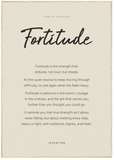 Fortitude Word of Intention Framed print 70x100 cm / 28x40″ Wood frame Linen paper