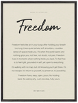 Freedom Word of Intention Framed print 60x80 cm / 24x32″ Black frame Linen paper