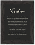 Freedom Word of Intention Framed print 13x18 cm / 5x7″ Black frame Carbon paper