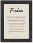 Freedom Word of Intention Framed print 13x18 cm / 5x7″ Black frame Linen paper