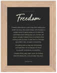 Freedom Word of Intention Framed print 13x18 cm / 5x7″ Wood frame Carbon paper