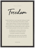 Freedom Word of Intention Framed print 21x29.7 cm / 8x12" Black frame Linen paper