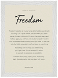 Freedom Word of Intention Framed print 21x29.7 cm / 8x12" White frame Linen paper