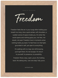Freedom Word of Intention Framed print 21x29.7 cm / 8x12" Wood frame Carbon paper